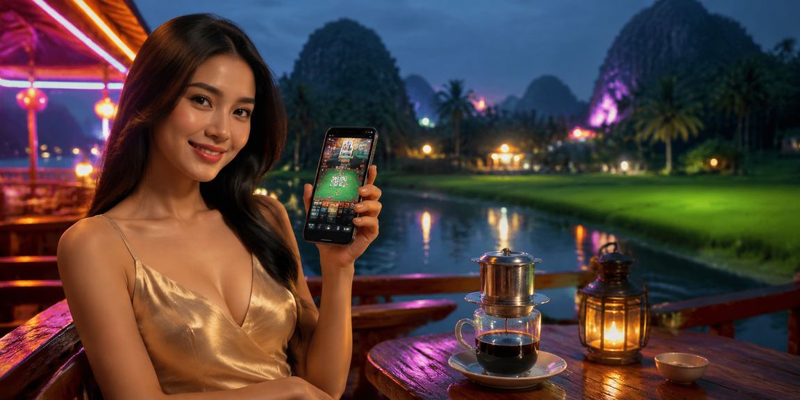 Người dùng tại quán cà phê Ninh Bình đọc điều khoản casino mobile