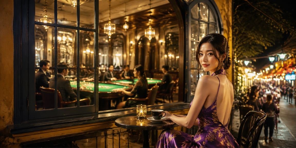 Quán cà phê Phú Quốc với bối cảnh người dùng đọc thông tin card game